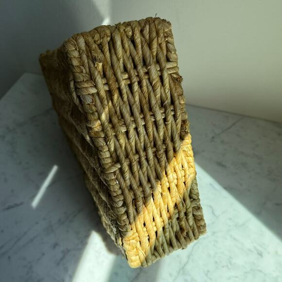 Natural Wicker File Magazine Holder Desk Accessory Organizer Boho Basket - Picture 7 of 7